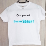 T-shirt humoristique enfant "C'est pas moi c'est ma soeur"